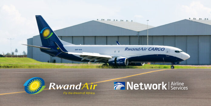 RwandAir's New Freighter Aircraft with Network Airline Services Logo - Network Aviation Group